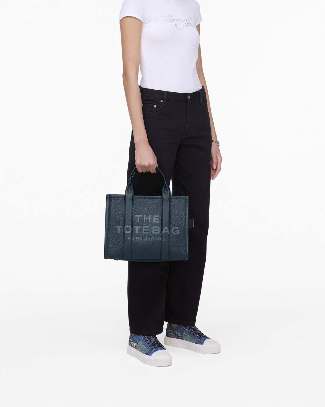 The Leather Medium Tote Bag Blue Sea Marc Jacobs / BAGS