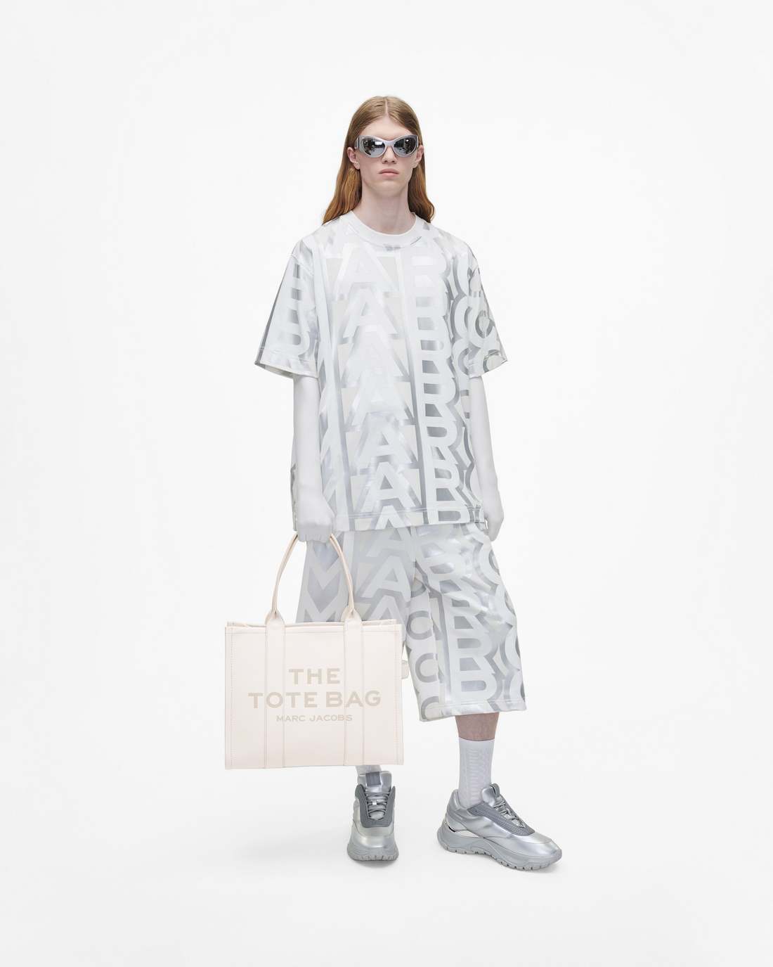 The Leather Large Tote Bag Cotton/Silver Marc Jacobs / BAGS