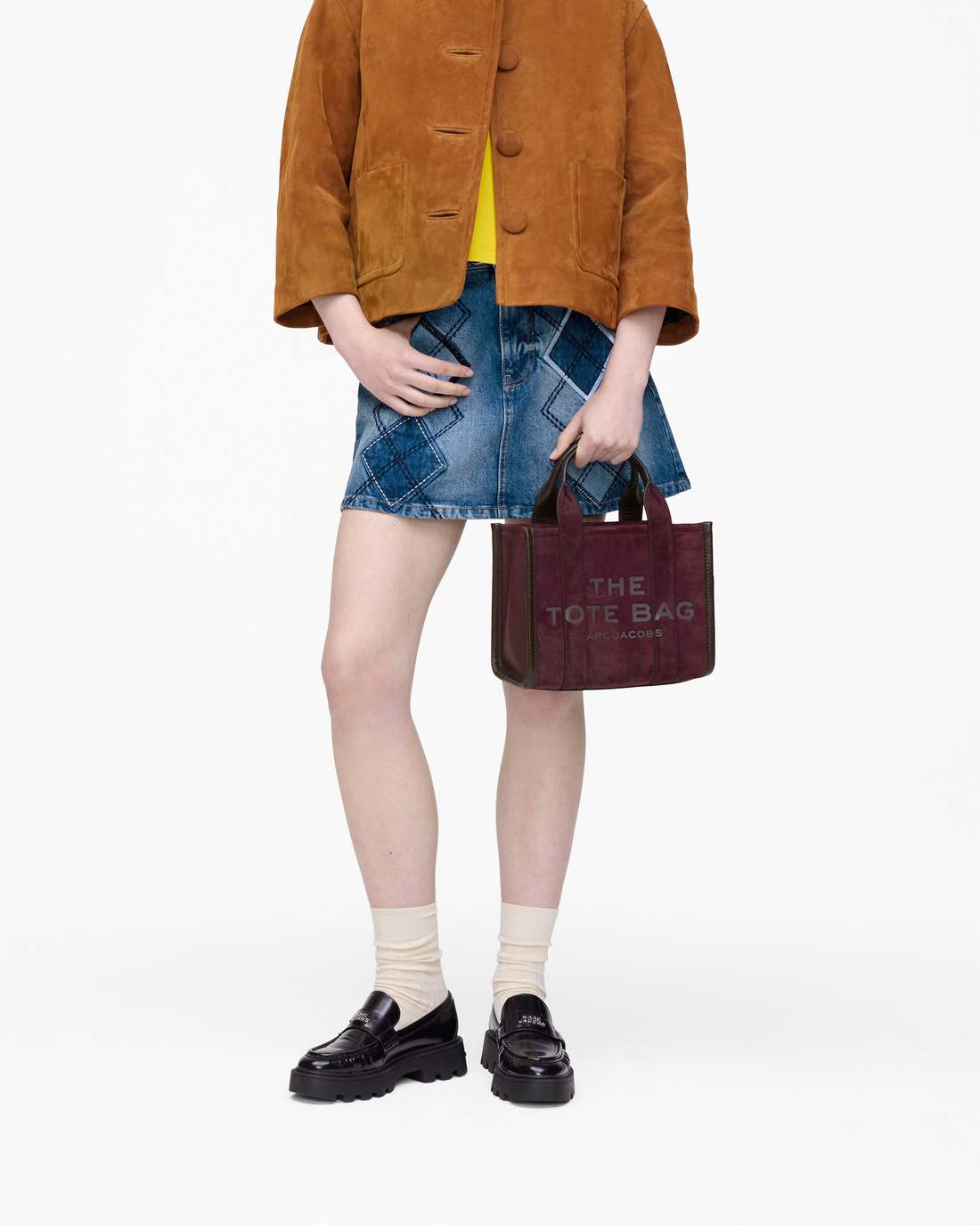 The Suede Small Tote Bag Dark Plum Marc Jacobs / BAGS