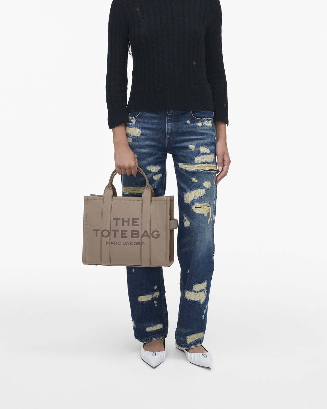 The Leather Medium Tote Bag Cement Marc Jacobs / BAGS