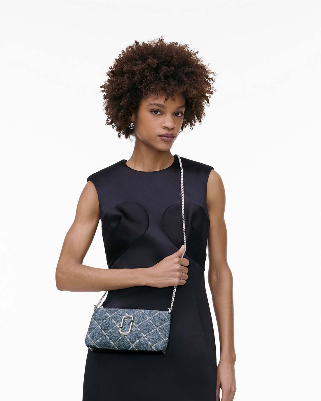 The Quilted Denim Snapshot Convertible Shoulder Bag Light Wash Indigo Marc Jacobs / BAGS|WALLETS