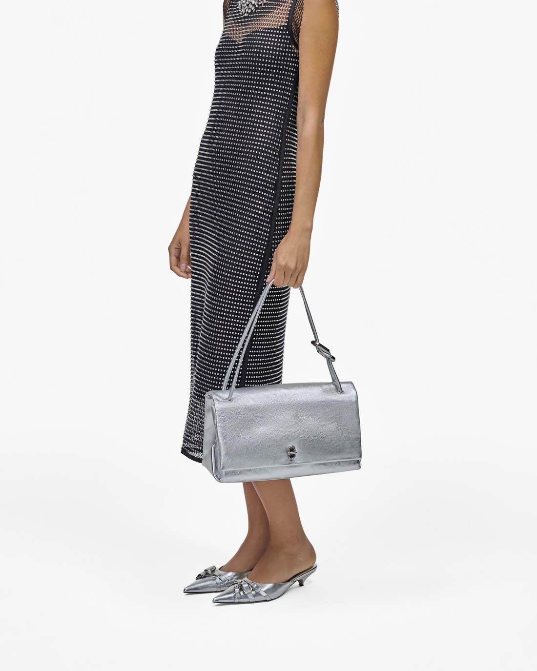 Marc Jacobs The Metallic Large Dual Bag Silver