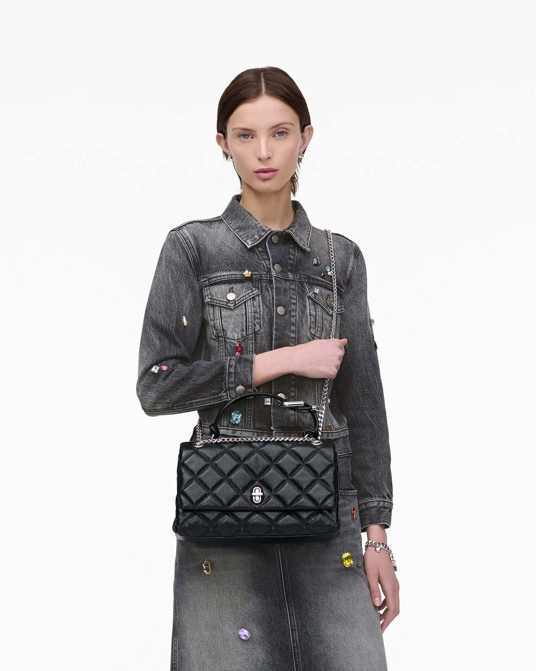 The Quilted Dual Convertible Shoulder Bag Black Marc Jacobs / BAGS