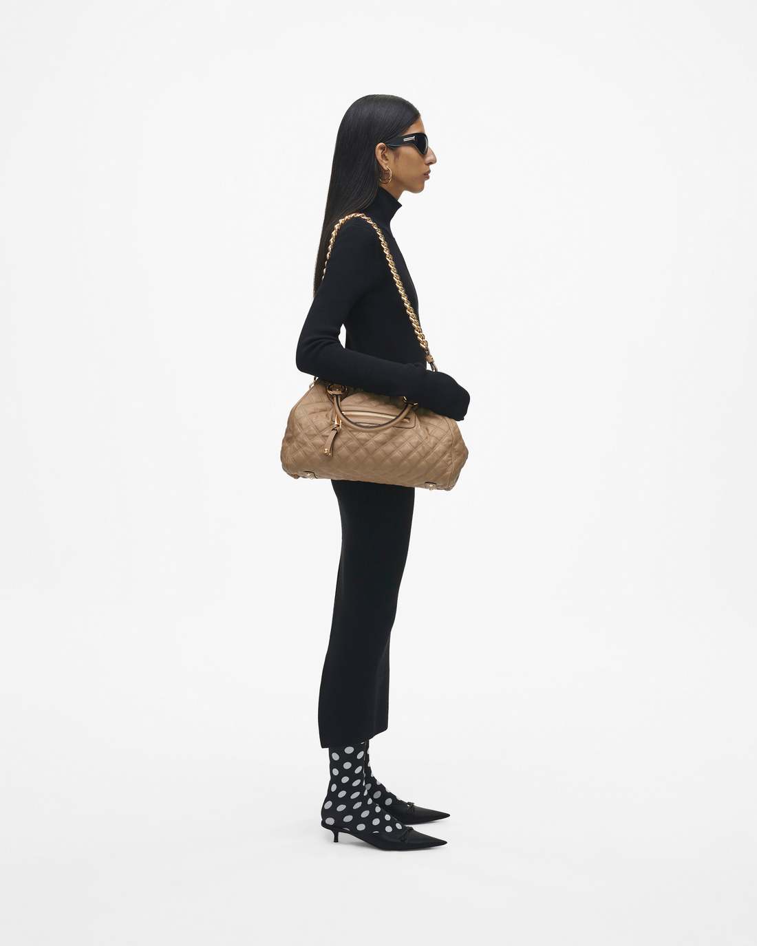 Marc Jacobs Re-Edition Quilted Leather Stam Bag Camel