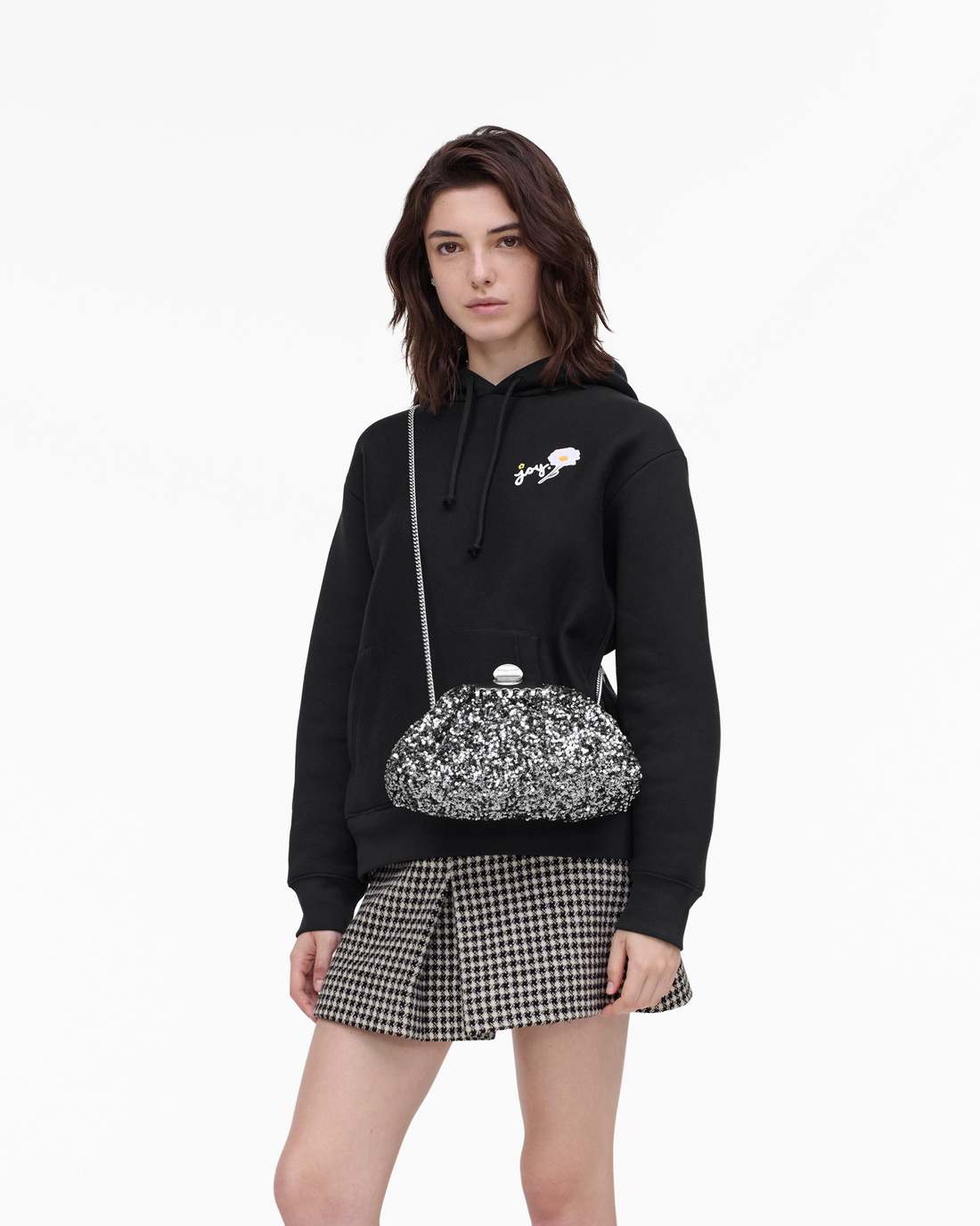 Marc Jacobs The Sequin Glam Small Clutch Silver