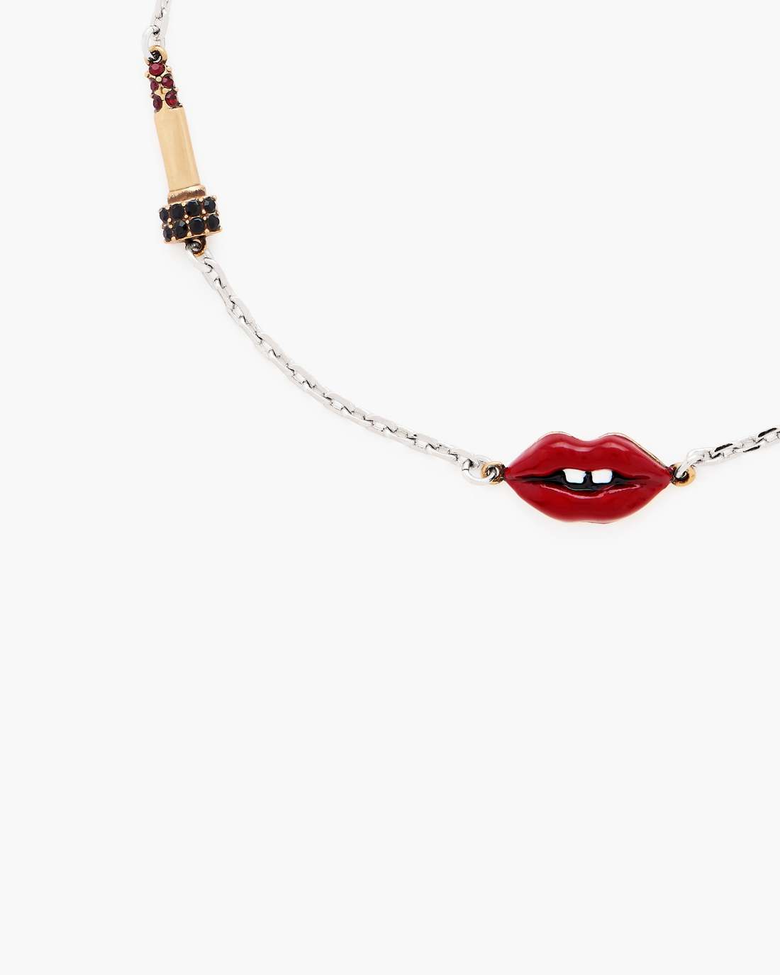 Marc Jacobs The Lips Slider Bracelet Silver/Red