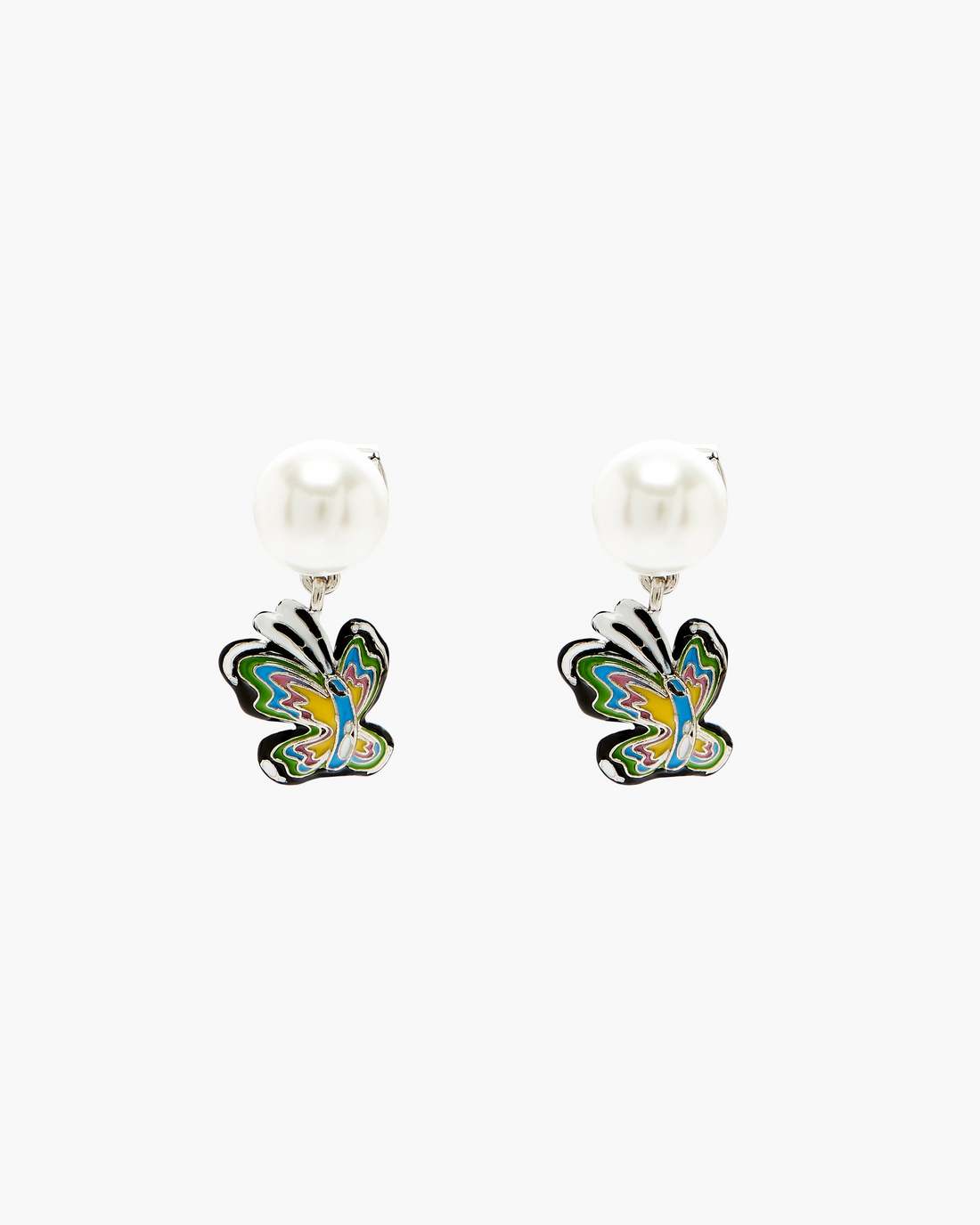 Marc Jacobs Hattie Stewart X Marc Jacobs Butterfly Pearl Earrings Silver/Multi