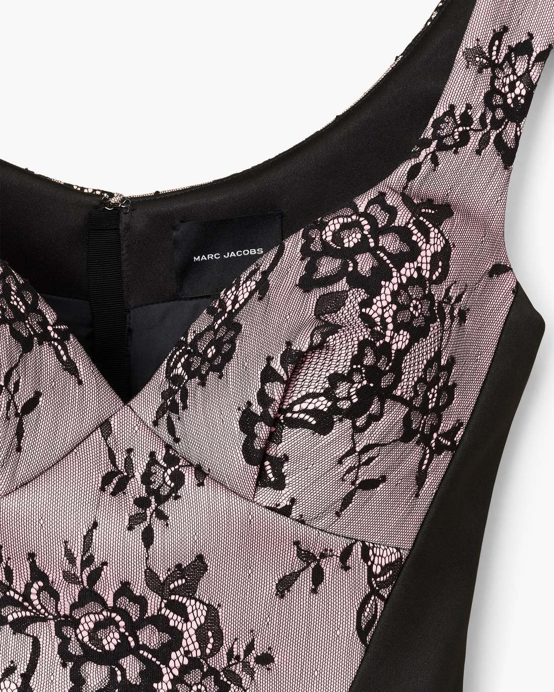 Marc Jacobs Sculpted Lace Shadow Dress Black Multi