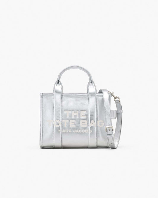 The Metallic Leather Small Tote Bag Metallic Silver Marc Jacobs / BAGS