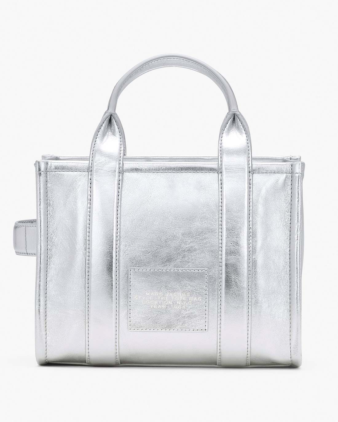 The Metallic Leather Small Tote Bag Metallic Silver Marc Jacobs / BAGS