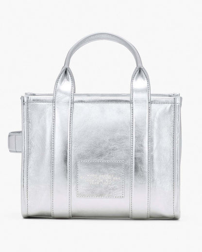 The Metallic Leather Small Tote Bag Metallic Silver Marc Jacobs / BAGS