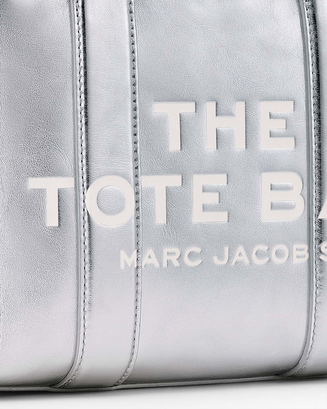 The Metallic Leather Small Tote Bag Metallic Silver Marc Jacobs / BAGS