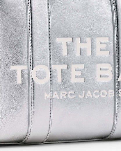The Metallic Leather Small Tote Bag Metallic Silver Marc Jacobs / BAGS