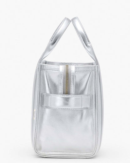 The Metallic Leather Small Tote Bag Metallic Silver Marc Jacobs / BAGS