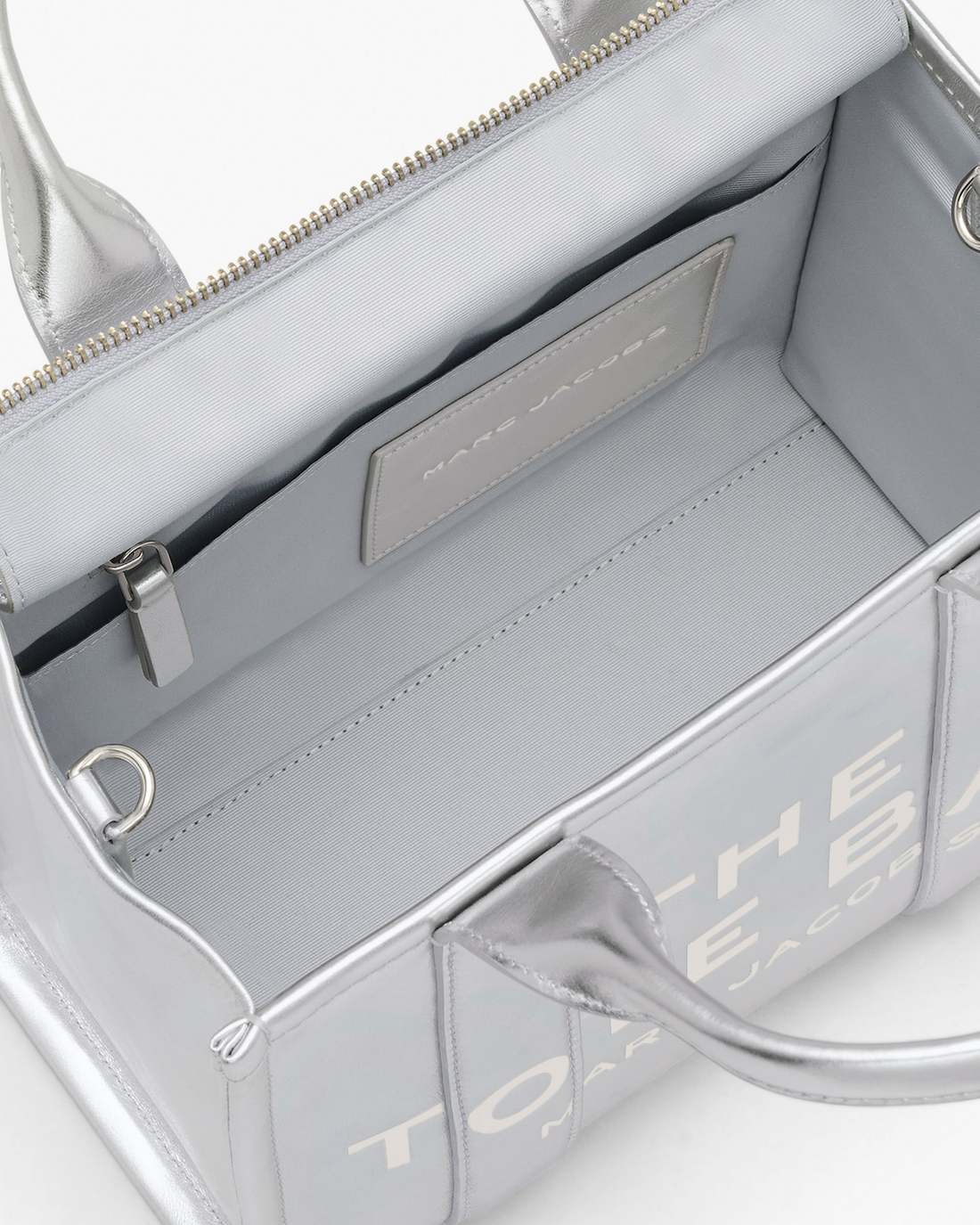 The Metallic Leather Small Tote Bag Metallic Silver Marc Jacobs / BAGS