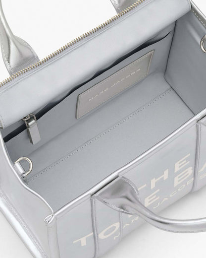 The Metallic Leather Small Tote Bag Metallic Silver Marc Jacobs / BAGS