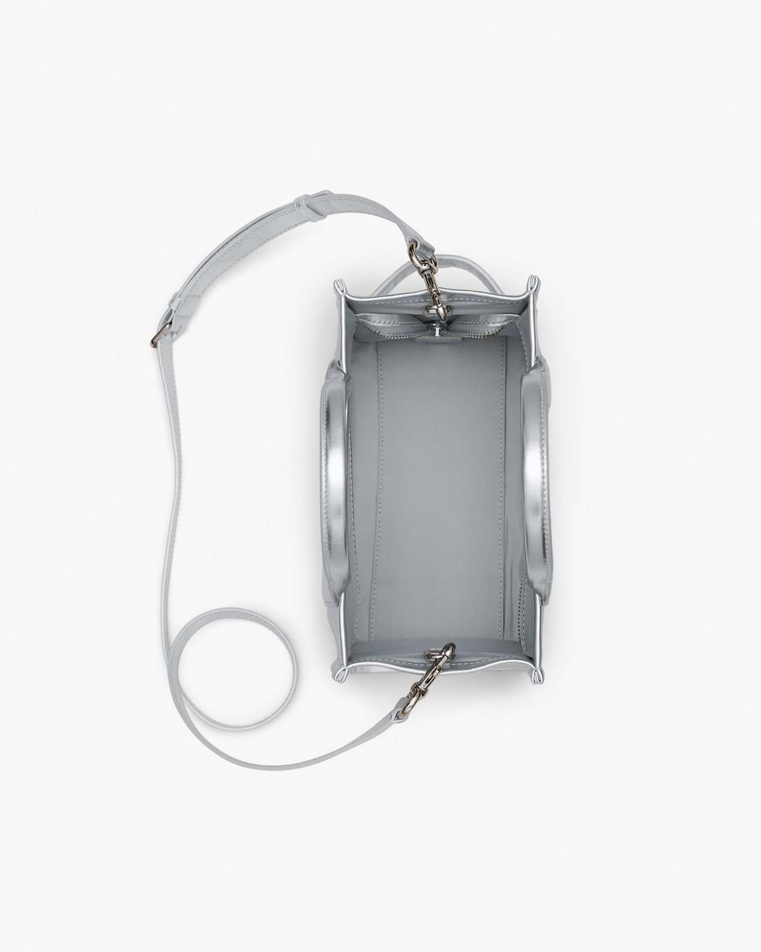 The Metallic Leather Small Tote Bag Metallic Silver Marc Jacobs / BAGS