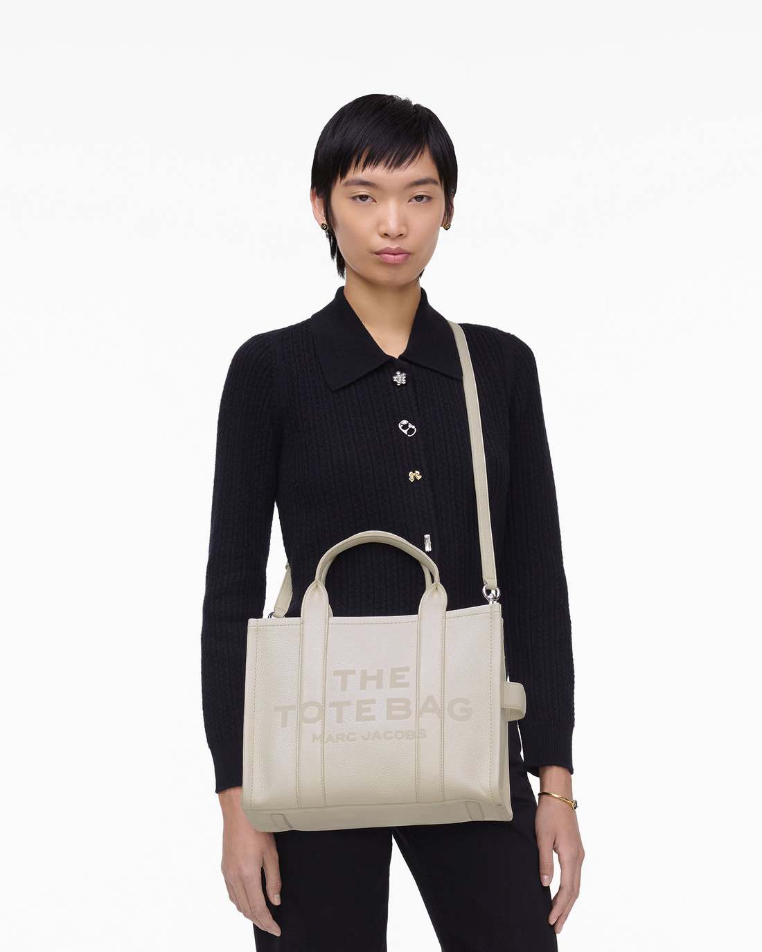 The Leather Medium Tote Bag Cotton/Silver Marc Jacobs / BAGS|NEW ARRIVALS