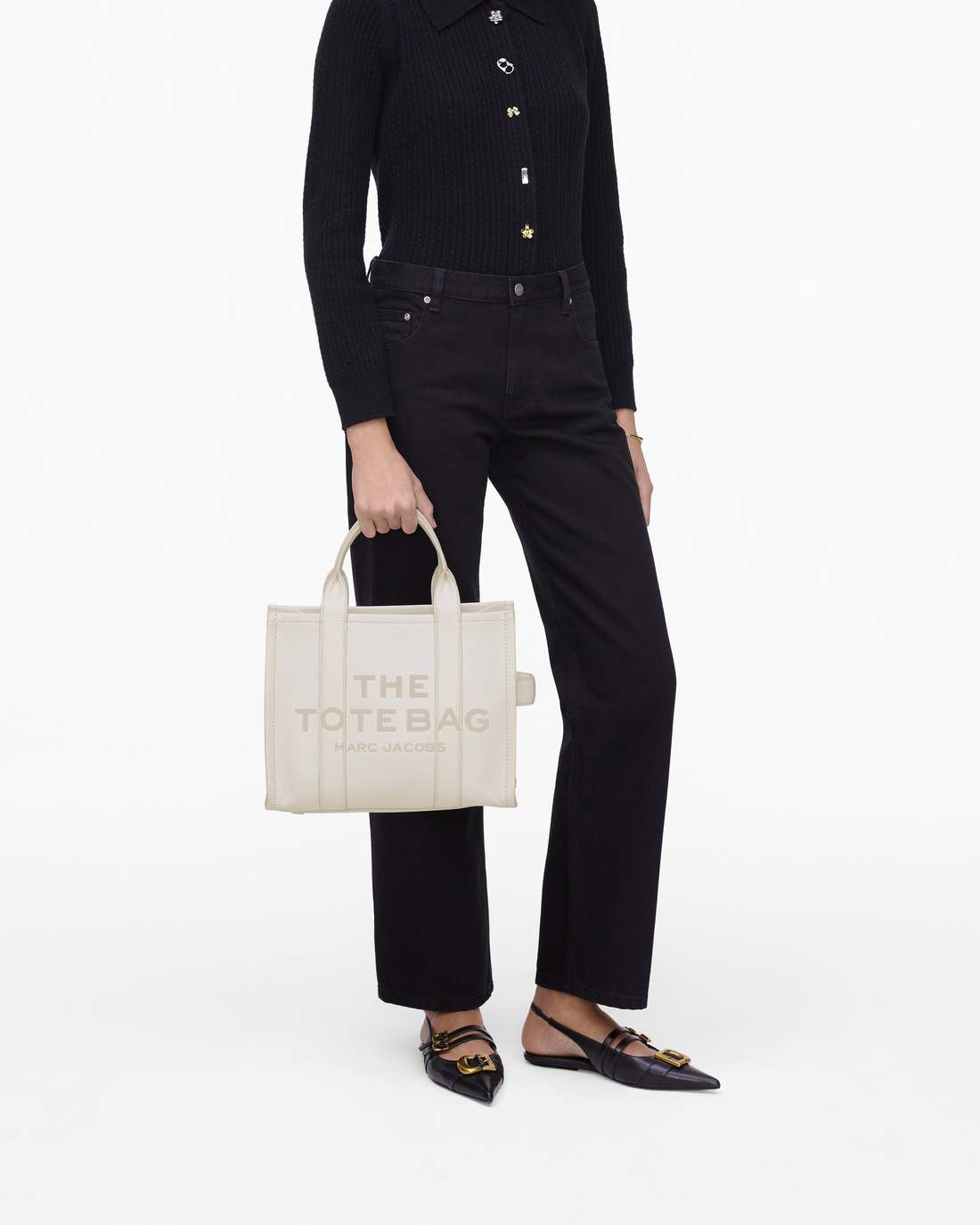 The Leather Medium Tote Bag Cotton/Silver Marc Jacobs / BAGS|NEW ARRIVALS