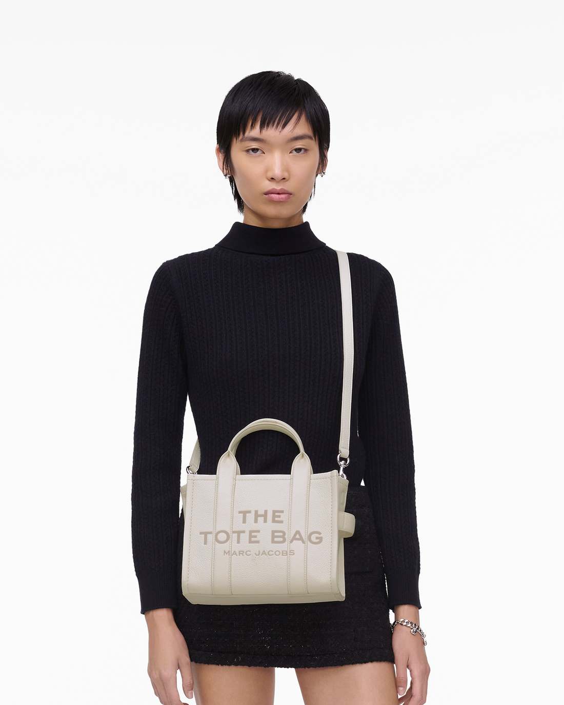 The Leather Small Tote Bag Cotton/Silver Marc Jacobs / BAGS