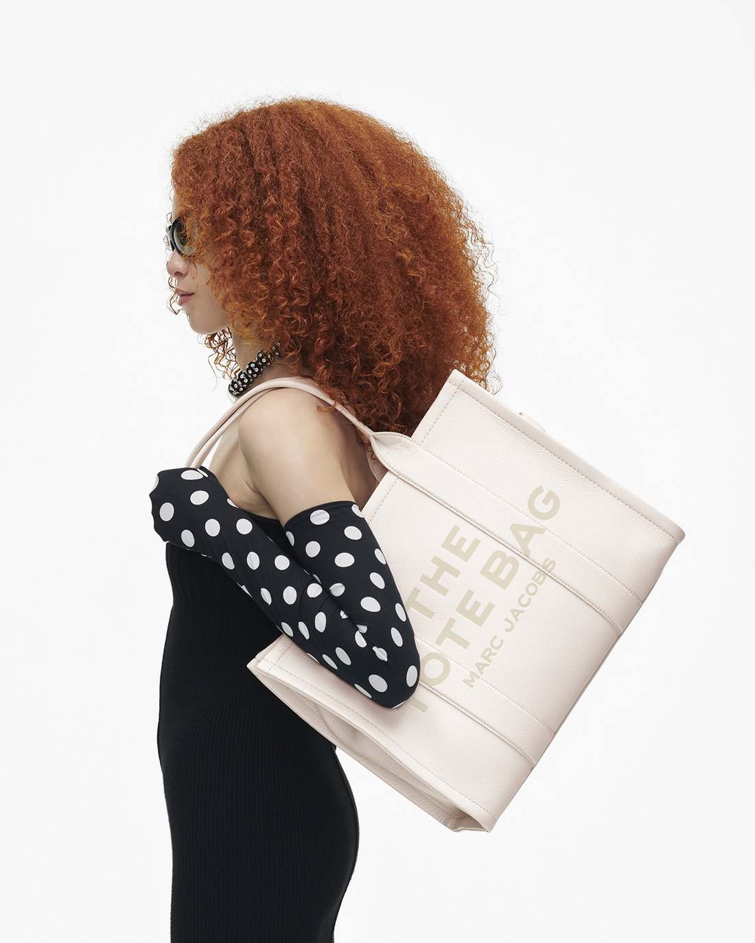 The Leather Large Tote Bag Cotton/Silver Marc Jacobs / BAGS