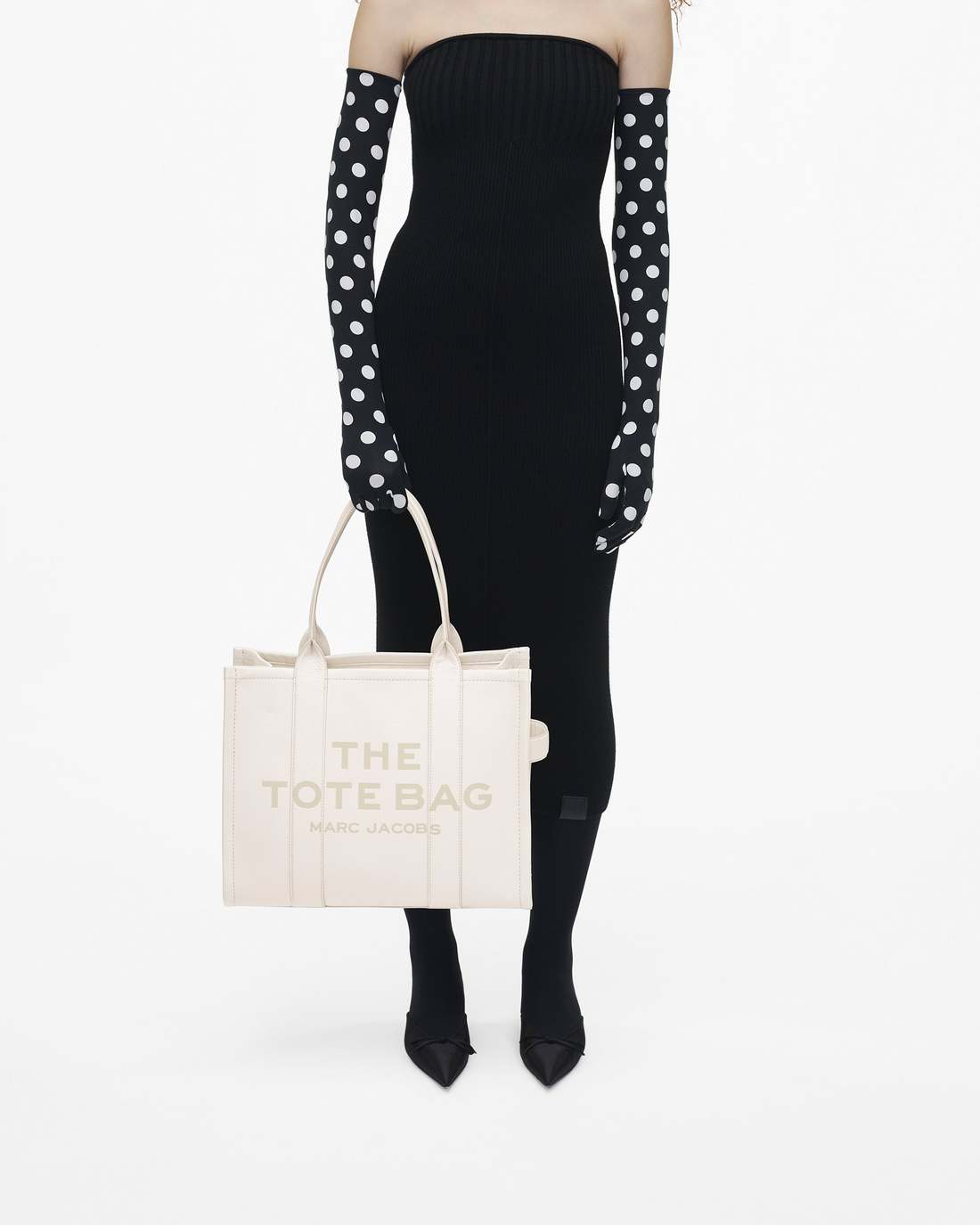 The Leather Large Tote Bag Cotton/Silver Marc Jacobs / BAGS