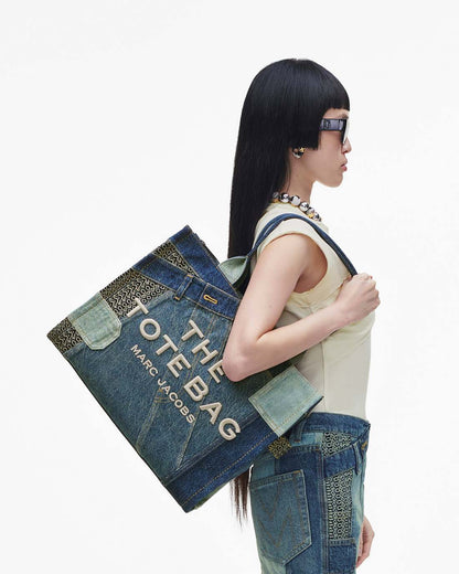 The Deconstructed Denim Large Tote Bag Indigo Multi Marc Jacobs / BAGS