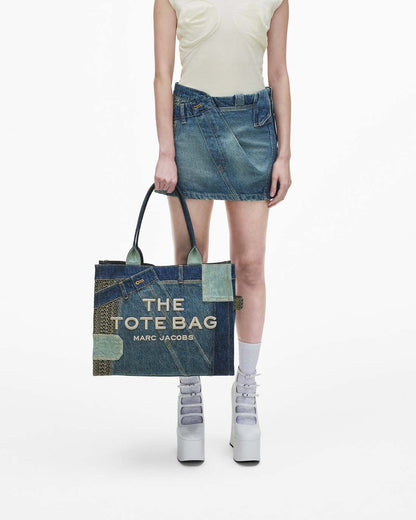 The Deconstructed Denim Large Tote Bag Indigo Multi Marc Jacobs / BAGS