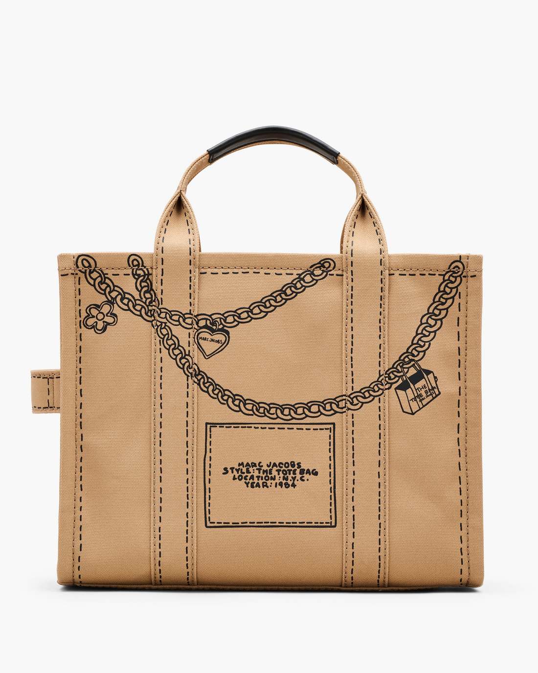 The Trompe L'Oeil Charm Canvas Medium Tote Bag Camel Multi Marc Jacobs / BAGS