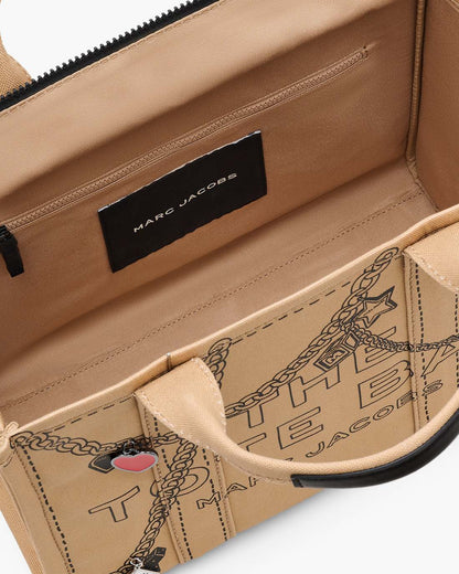 The Trompe L'Oeil Charm Canvas Medium Tote Bag Camel Multi Marc Jacobs / BAGS