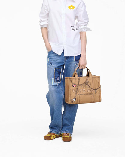 The Trompe L'Oeil Charm Canvas Medium Tote Bag Camel Multi Marc Jacobs / BAGS