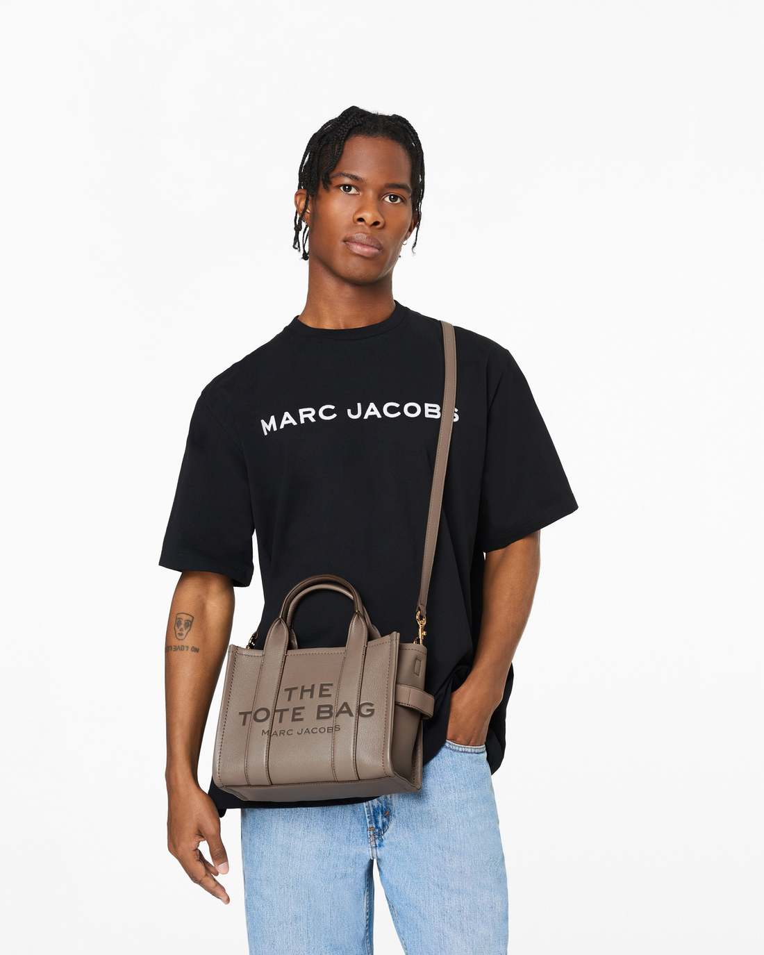 The Leather Small Tote Bag Cement Marc Jacobs / BAGS