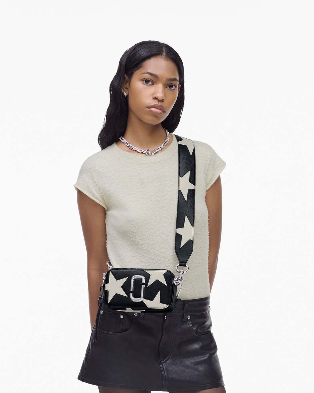 The Star Patchwork Leather Snapshot Black/White Marc Jacobs / BAGS