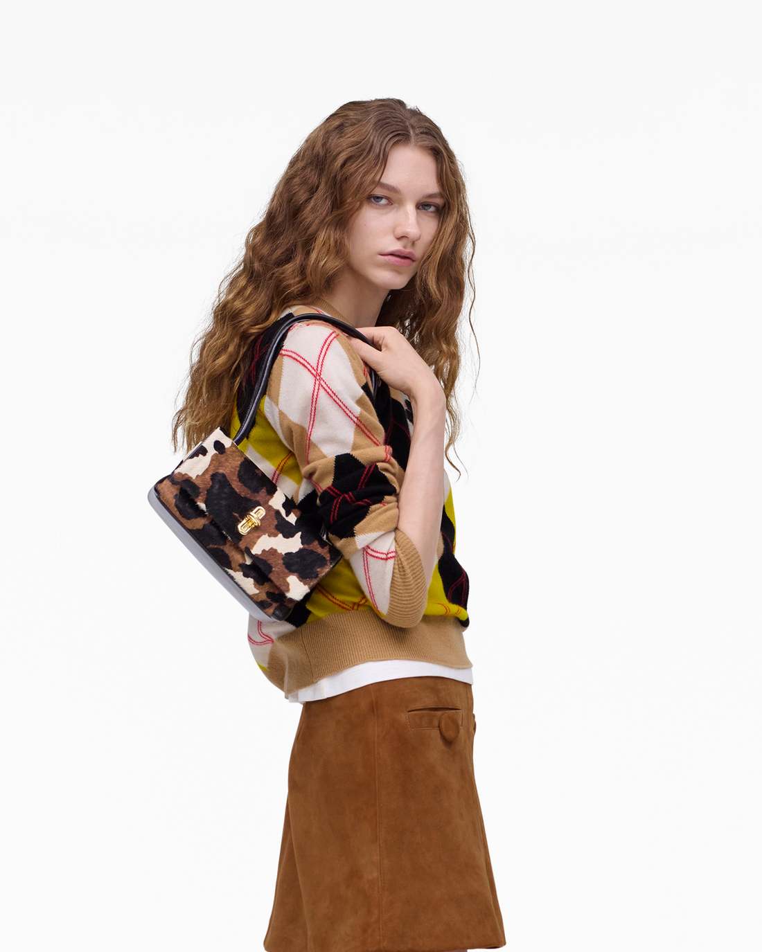 The Cow Haircalf Mini Dual Shoulder Bag Mocha Multi Marc Jacobs / BAGS|NEW ARRIVALS