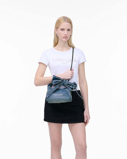 The Bow Denim Mini Sack Bag Medium Wash Indigo Marc Jacobs / BAGS