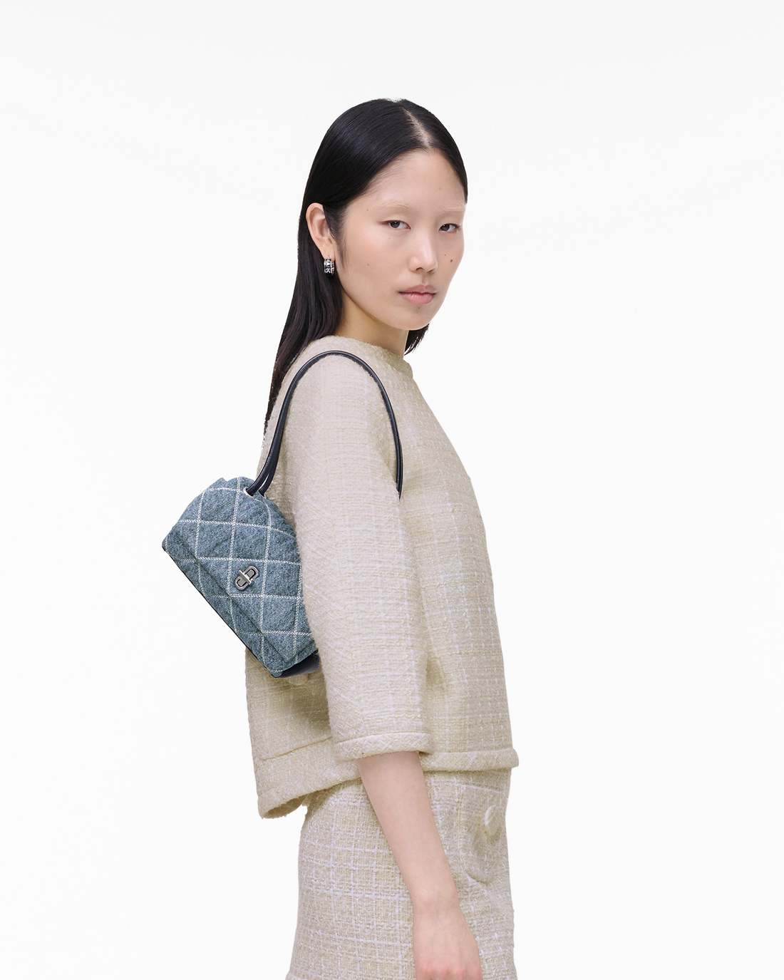 The Quilted Denim Mini Dual Shoulder Bag Light Wash Indigo Marc Jacobs / BAGS