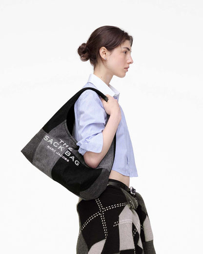 The Patchwork Denim Sack Bag Black Denim Marc Jacobs / BAGS
