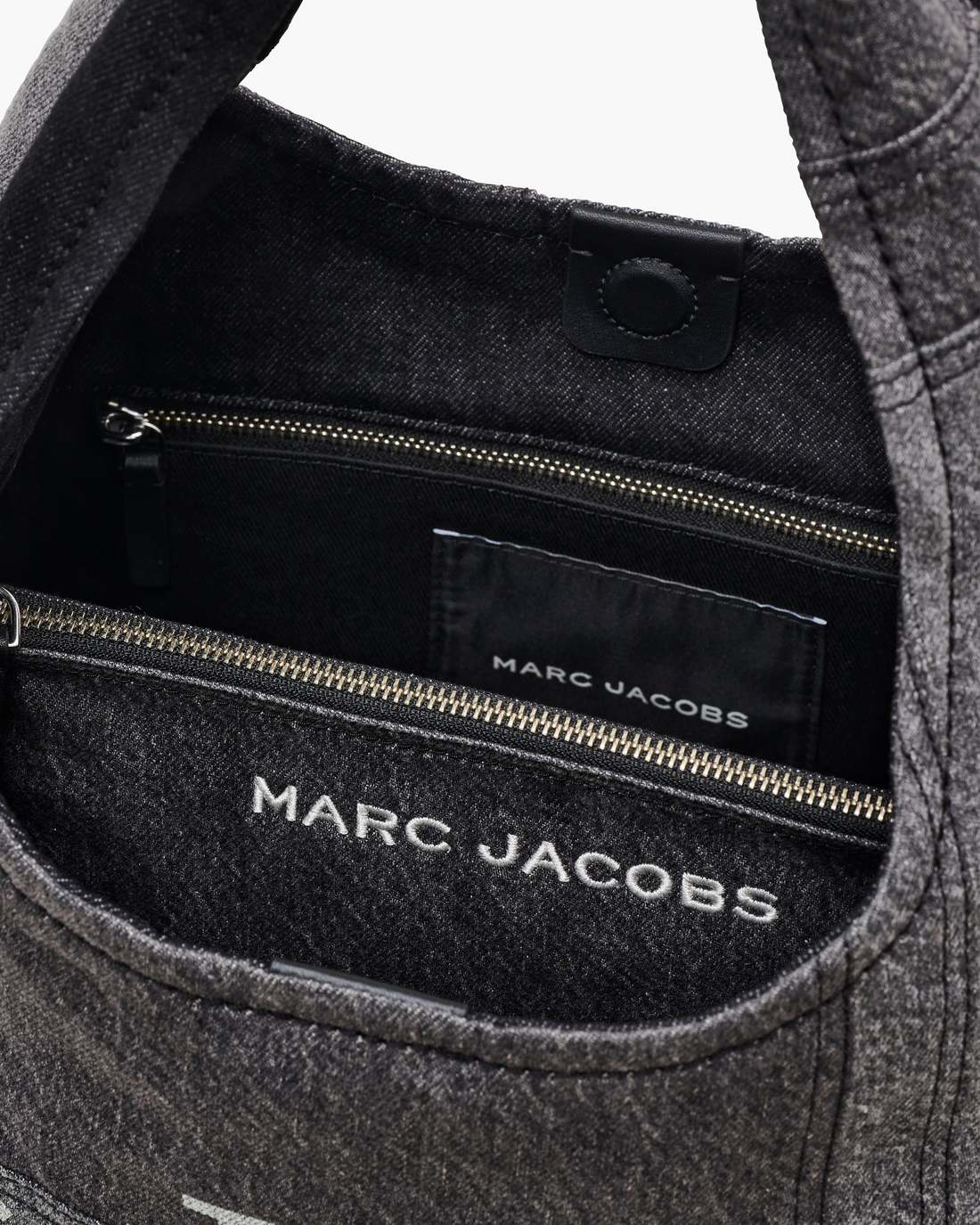 The Patchwork Denim Sack Bag Black Denim Marc Jacobs / BAGS
