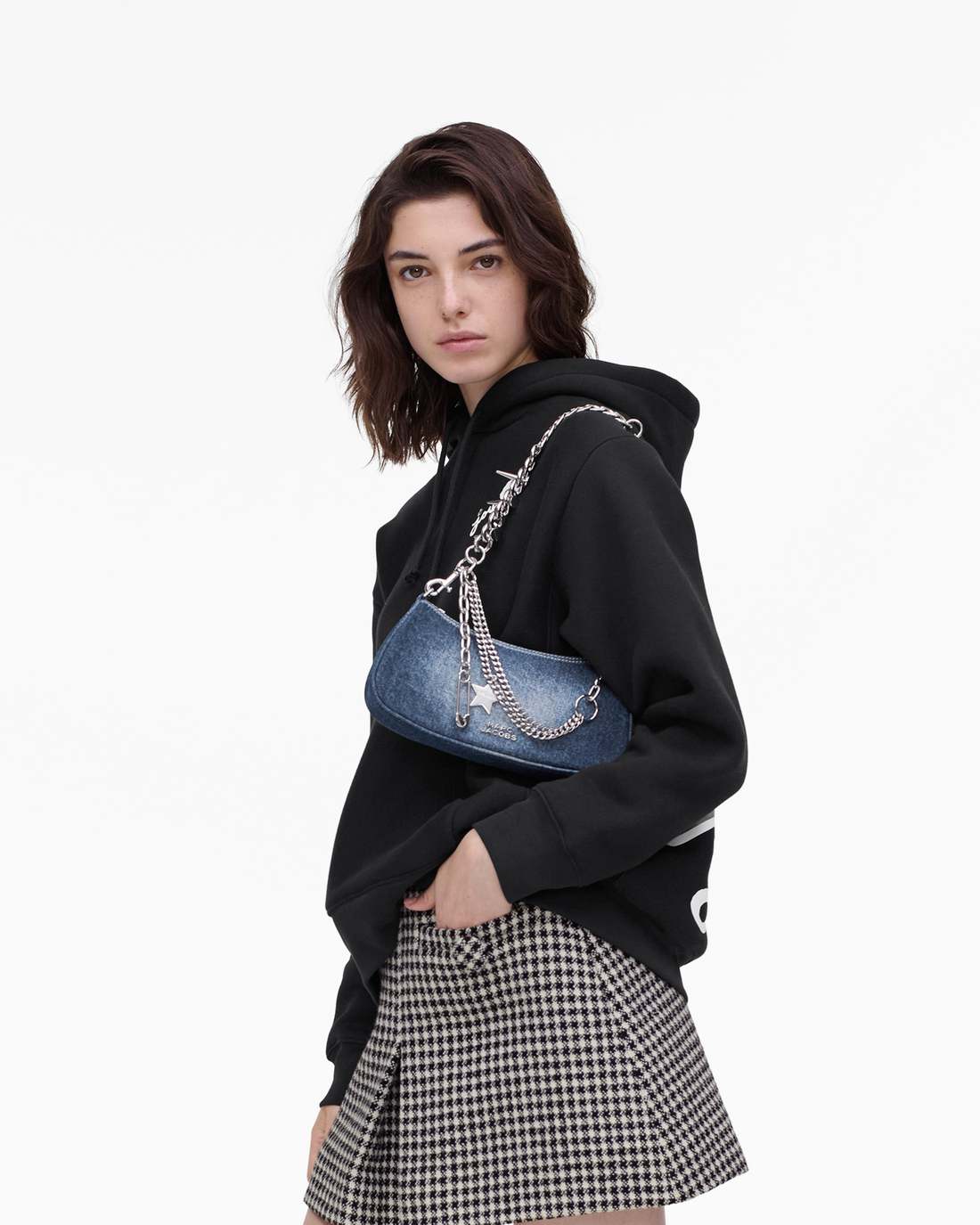 Marc Jacobs The Faded Denim Charm Shoulder Bag Faded Vintage Indigo