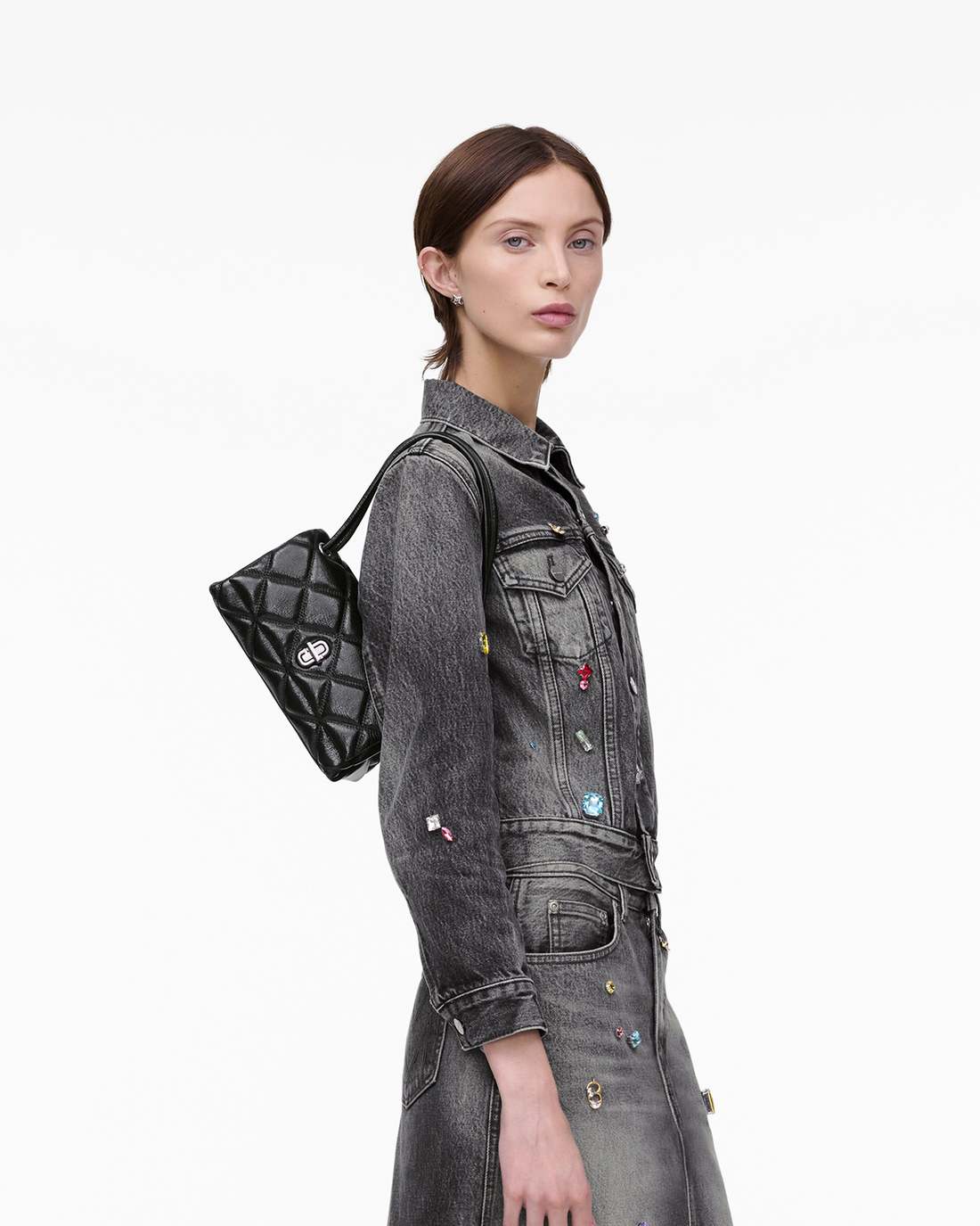 The Quilted Mini Dual Shoulder Bag Black Marc Jacobs / BAGS