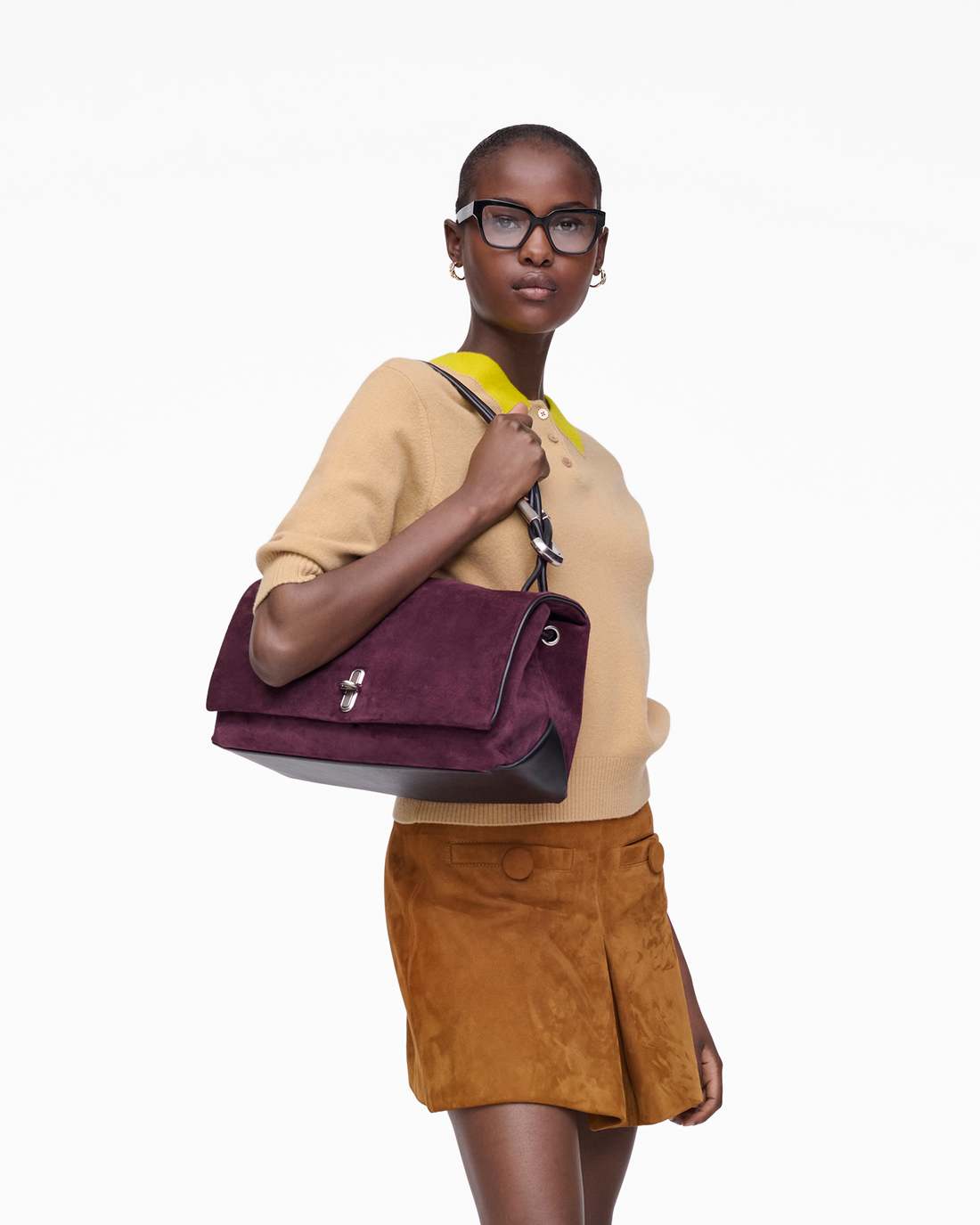 The Suede Large Dual Dark Plum Marc Jacobs / BAGS