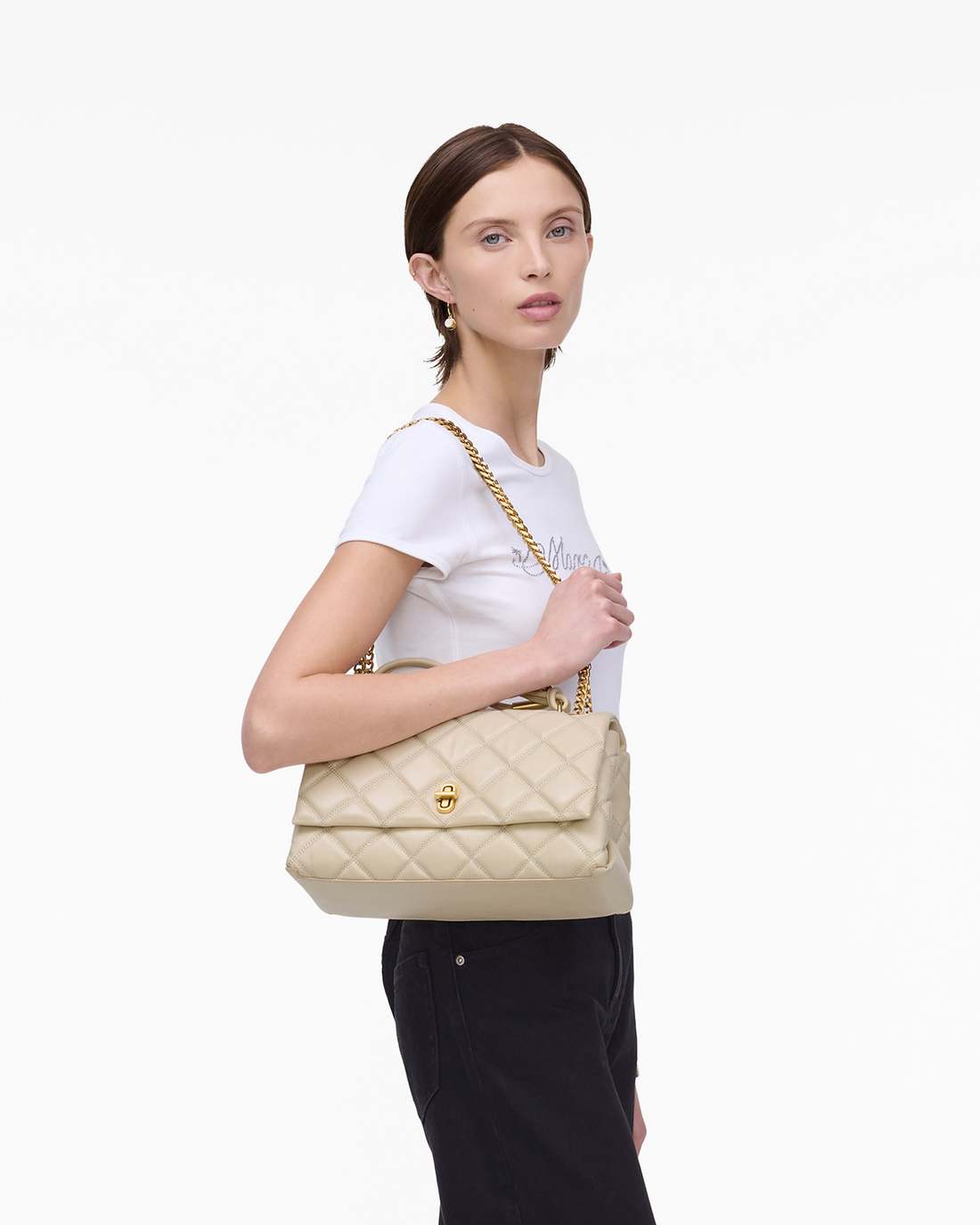 The Quilted Dual Convertible Shoulder Bag Cloud White Marc Jacobs / BAGS