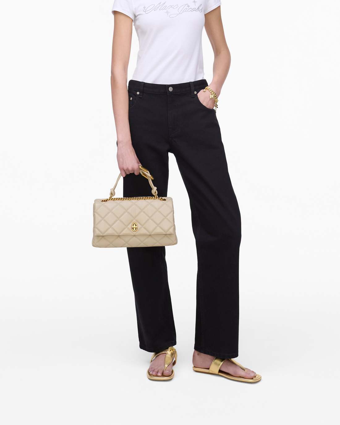 The Quilted Dual Convertible Shoulder Bag Cloud White Marc Jacobs / BAGS