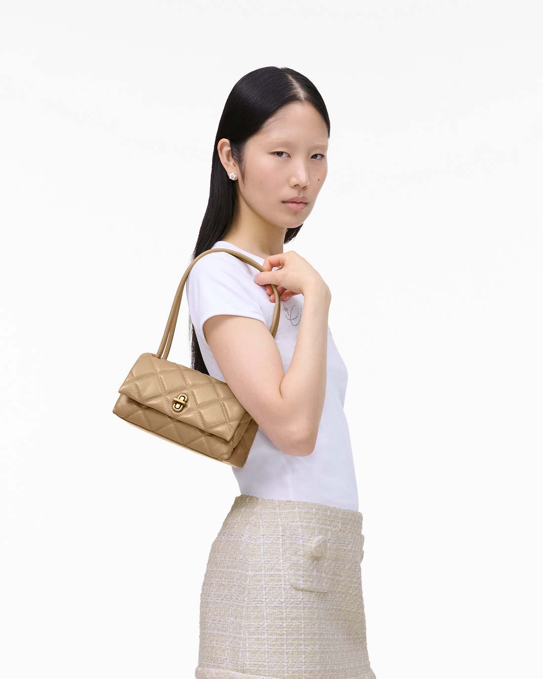 The Quilted Mini Dual Shoulder Bag Camel Marc Jacobs / BAGS