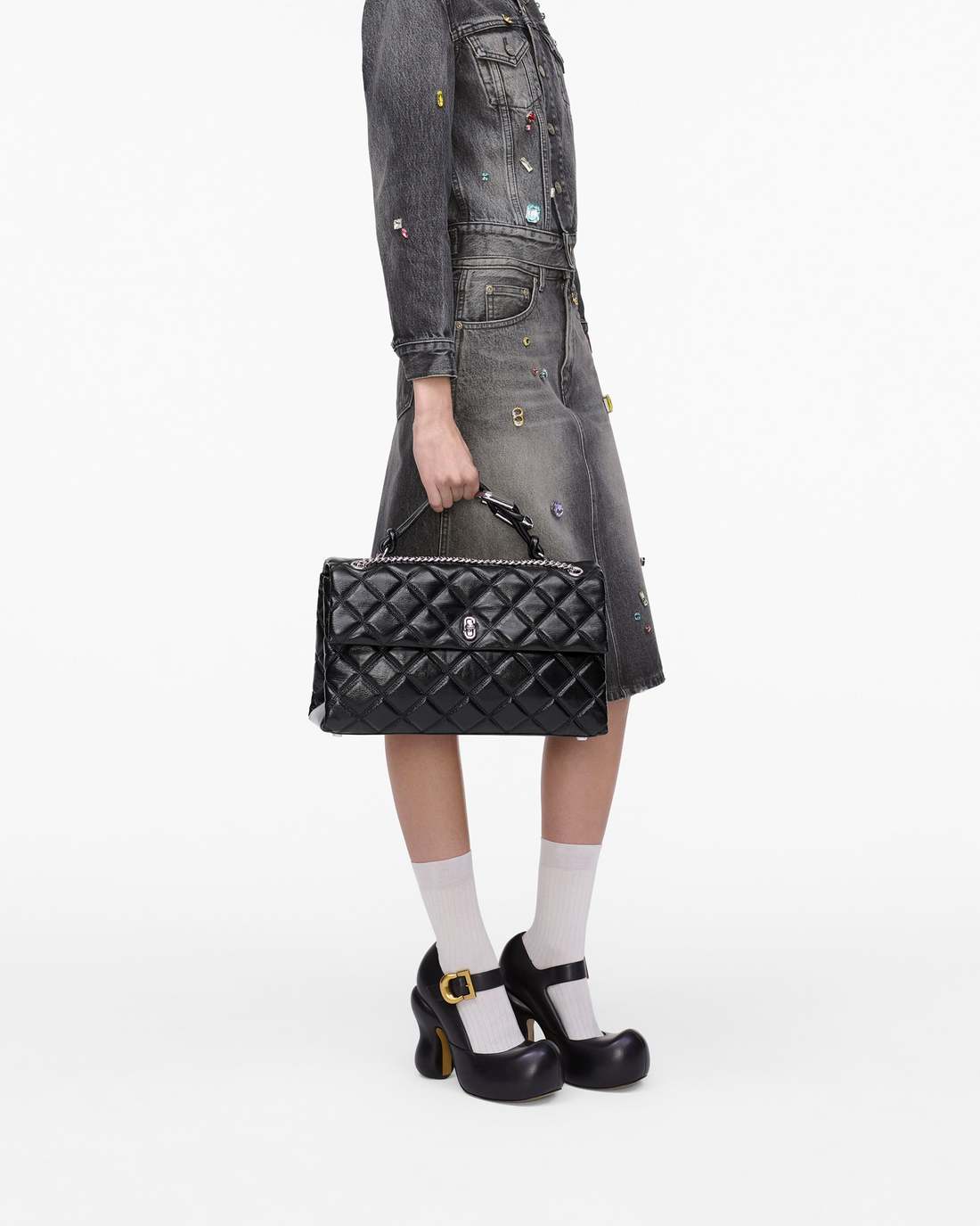 The Quilted XL Dual Convertible Shoulder Bag Black Marc Jacobs / BAGS