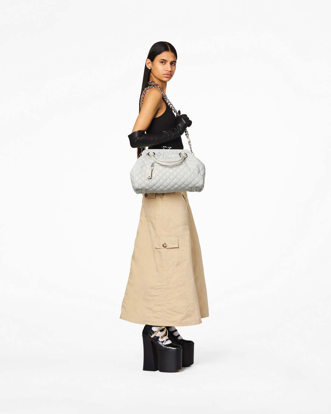 Re-Edition Quilted Leather Stam Bag Cloud White Marc Jacobs / BAGS