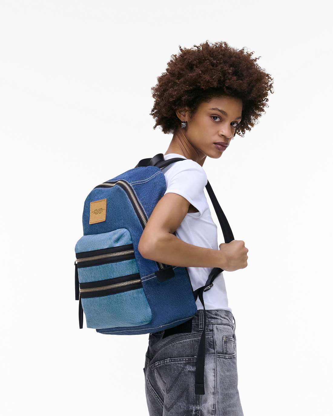 The Biker Colorblock Denim Large Backpack Indigo Multi Marc Jacobs / BAGS