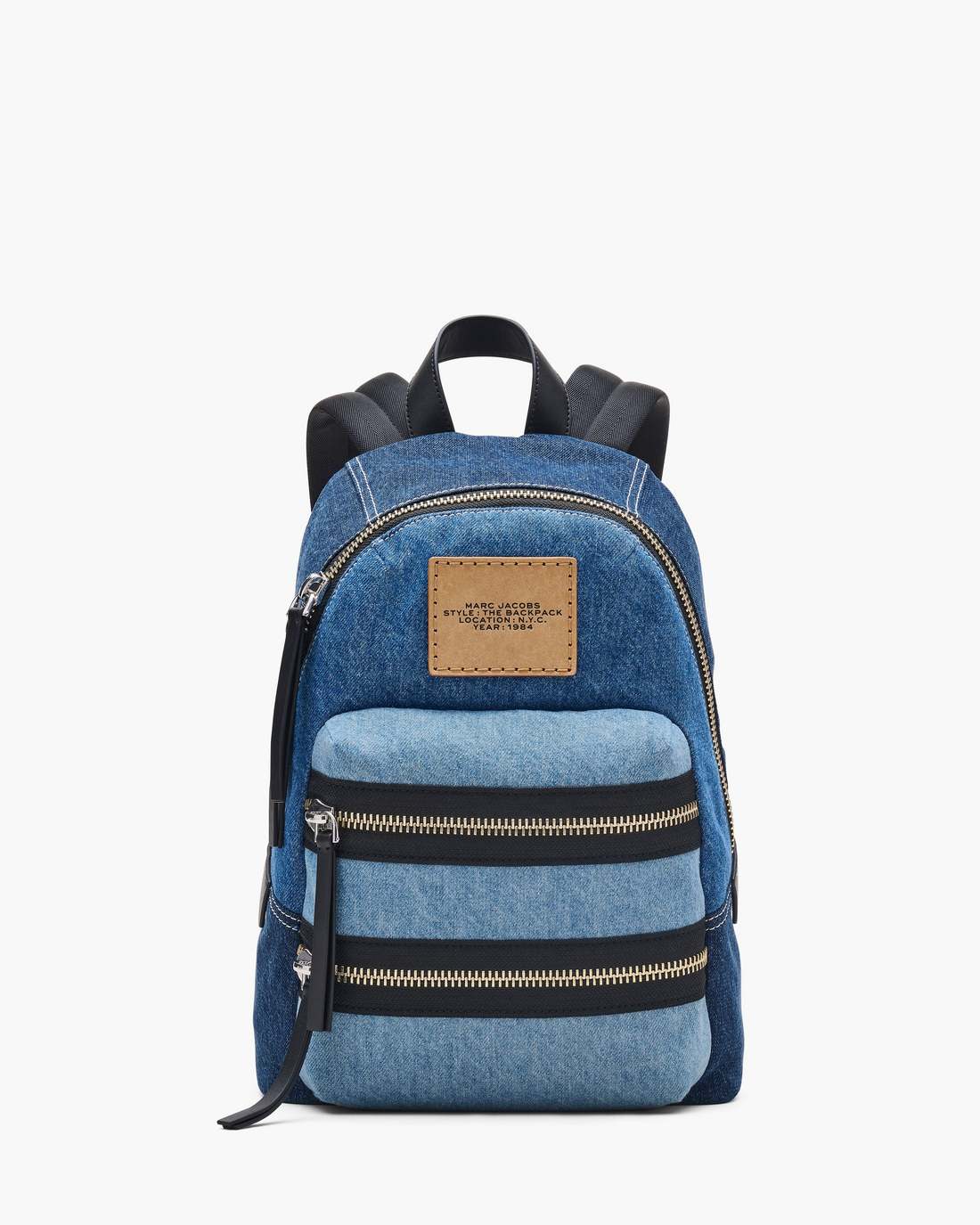 The Biker Colorblock Denim Medium Backpack Indigo Multi Marc Jacobs / BAGS