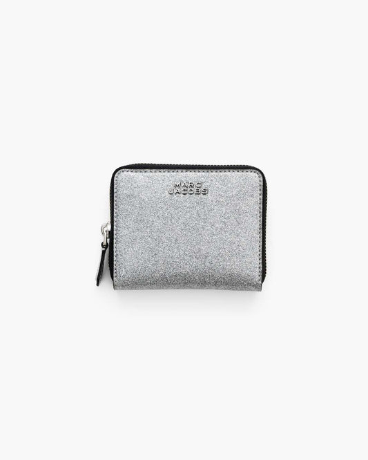 The Coated Glitter Everyday Slim Compact Wallet Silver Marc Jacobs / WALLETS|NEW ARRIVALS