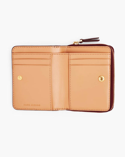 The Leather Mini Compact Wallet Cherry Marc Jacobs / WALLETS